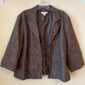 Coldwater Creek Olive Green Open Front Blazer